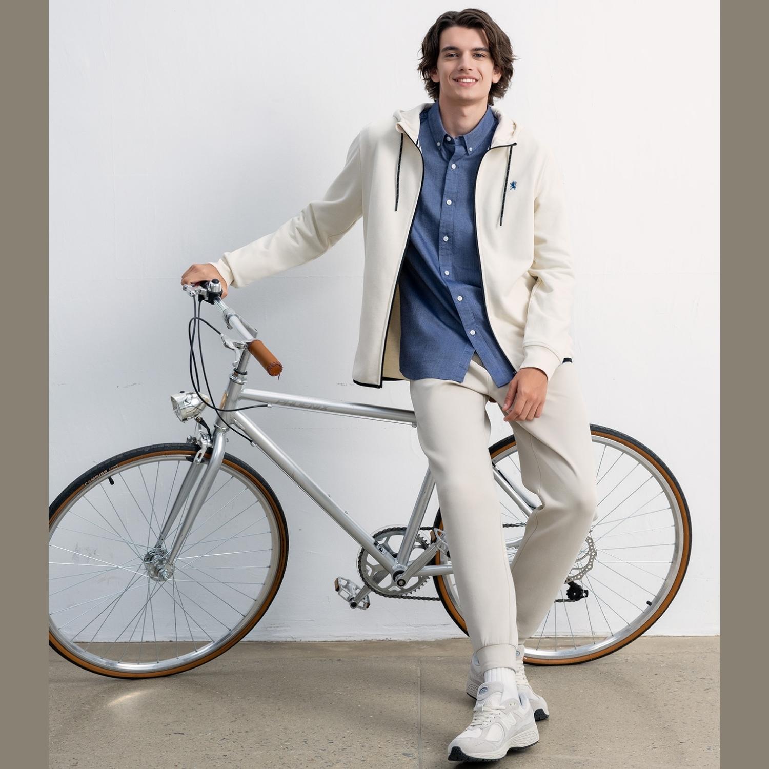 Men's Slim Fit French Terry Knit Hoodie Jacket