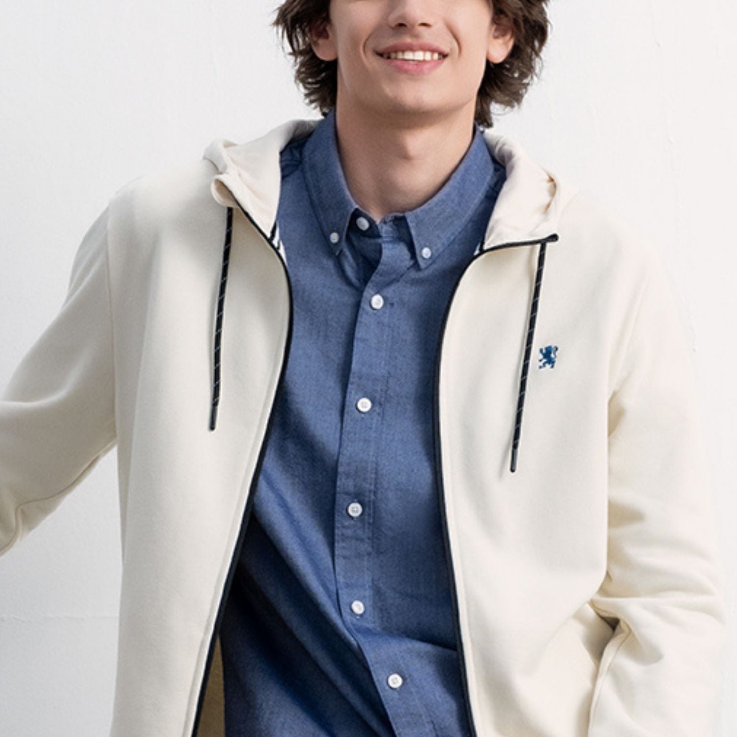 CTN/PLYSTR FRNCH TRY HDE LS SLM ZIPPER KNT JCKT