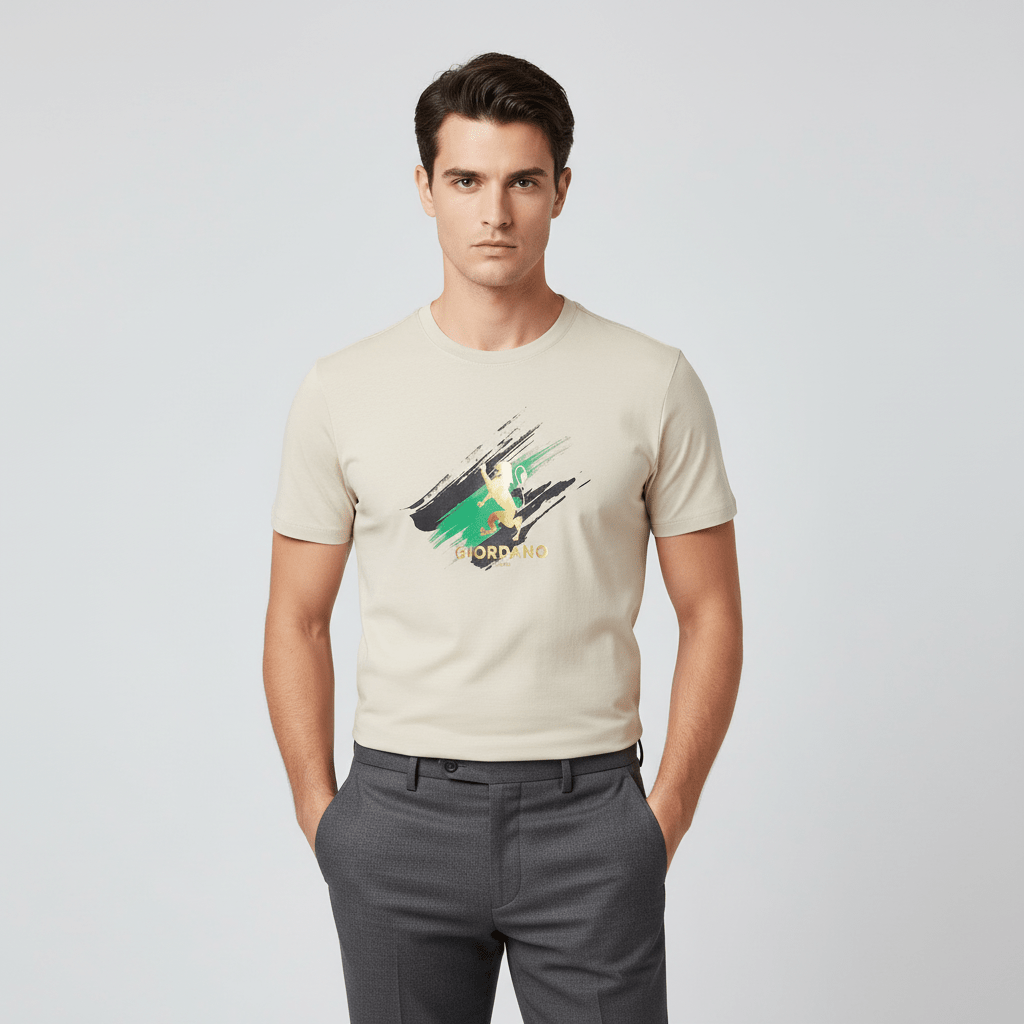 Men's Slim Fit Lion Graphic Tee