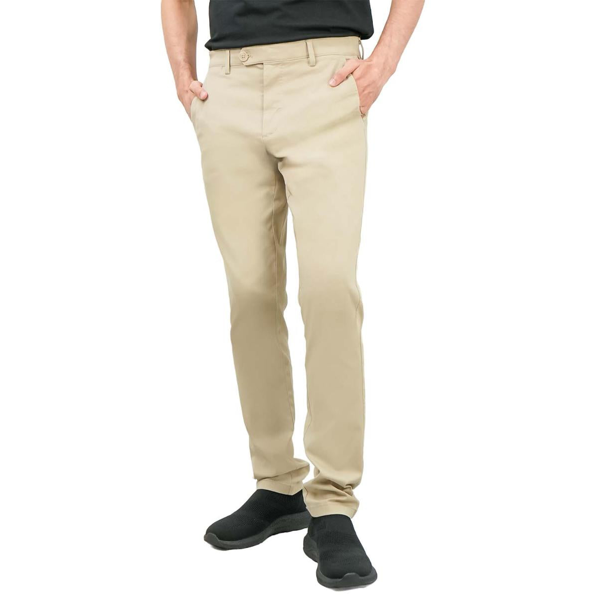 Men's Low Rise Slim Fit Cotton Twill Khakis