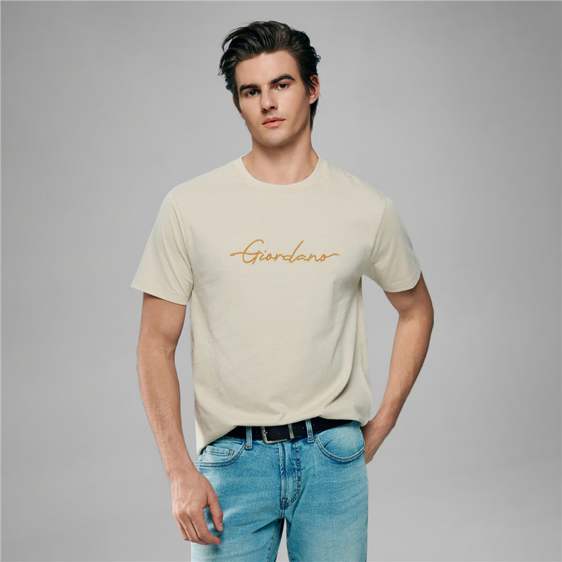 Men’s Slim Fit Cotton Signature Print Tee