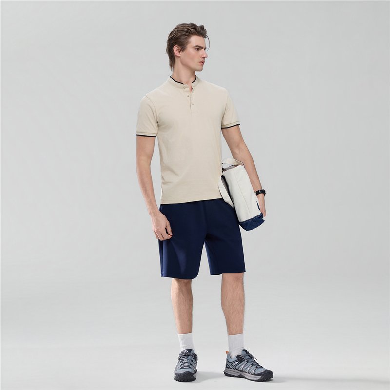 Men's Cotton Jersey Henley Short Sleeve Slim Fit Tee