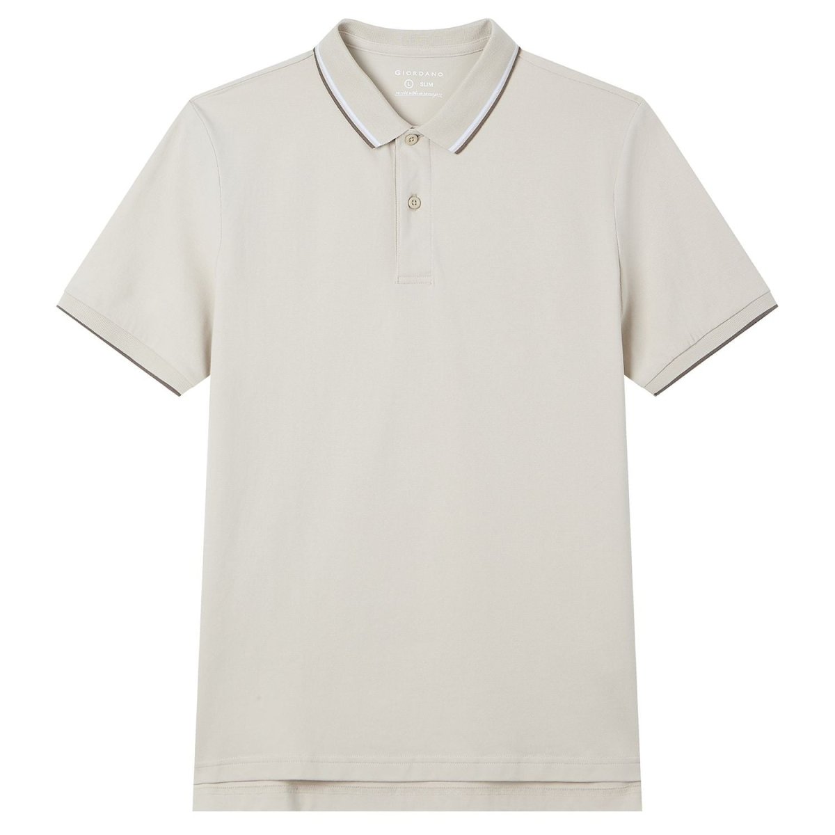 Men's Slim Pique Cotton Lycra Solid Polo with Flat Knit Collar