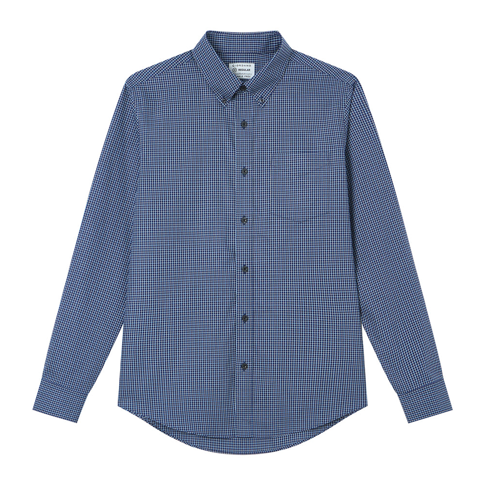 Men’s Cotton Oxford Wrinkle Free Long-Sleeve Shirt