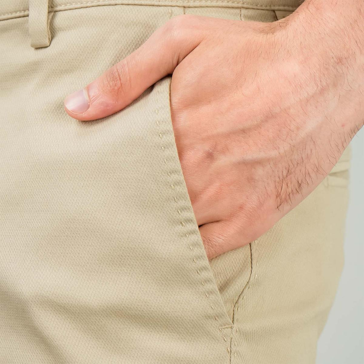 Men's Low Rise Slim Fit Cotton Twill Khakis