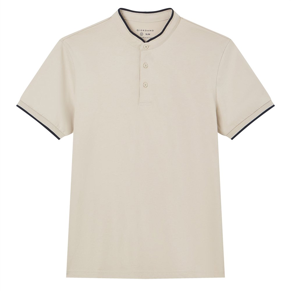 Men's Cotton Jersey Henley Short Sleeve Slim Fit Tee