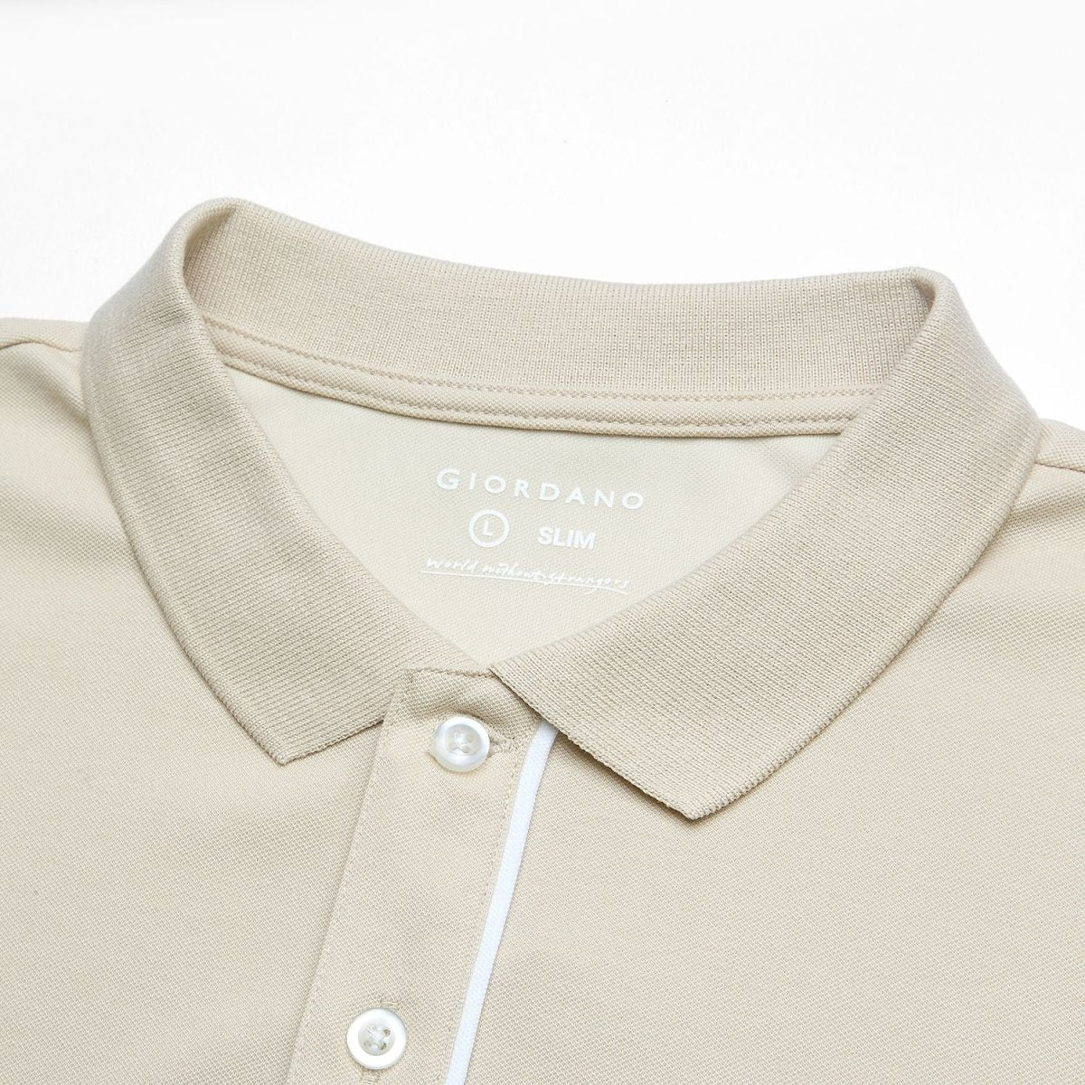 Men's Slim Fit Cool Touch Cotton Nylon Pique Flat Knit Collar Solid Polo