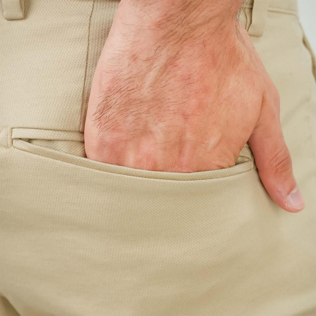 Men's Low Rise Slim Fit Cotton Twill Khakis