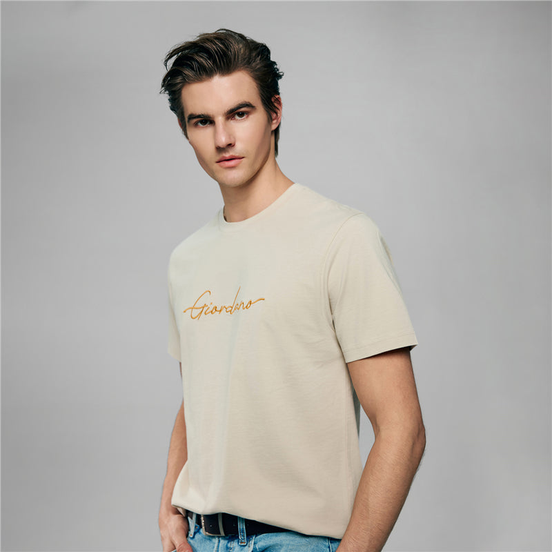 Men’s Slim Fit Cotton Signature Print Tee