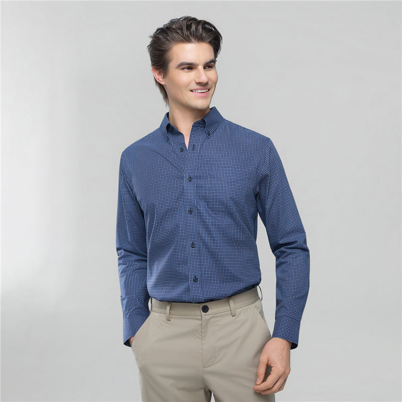 Men’s Cotton Oxford Wrinkle Free Long-Sleeve Shirt