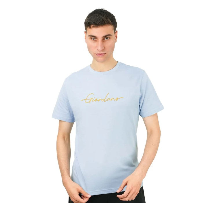 Men's Cotton Crewneck Tee With Signature Print