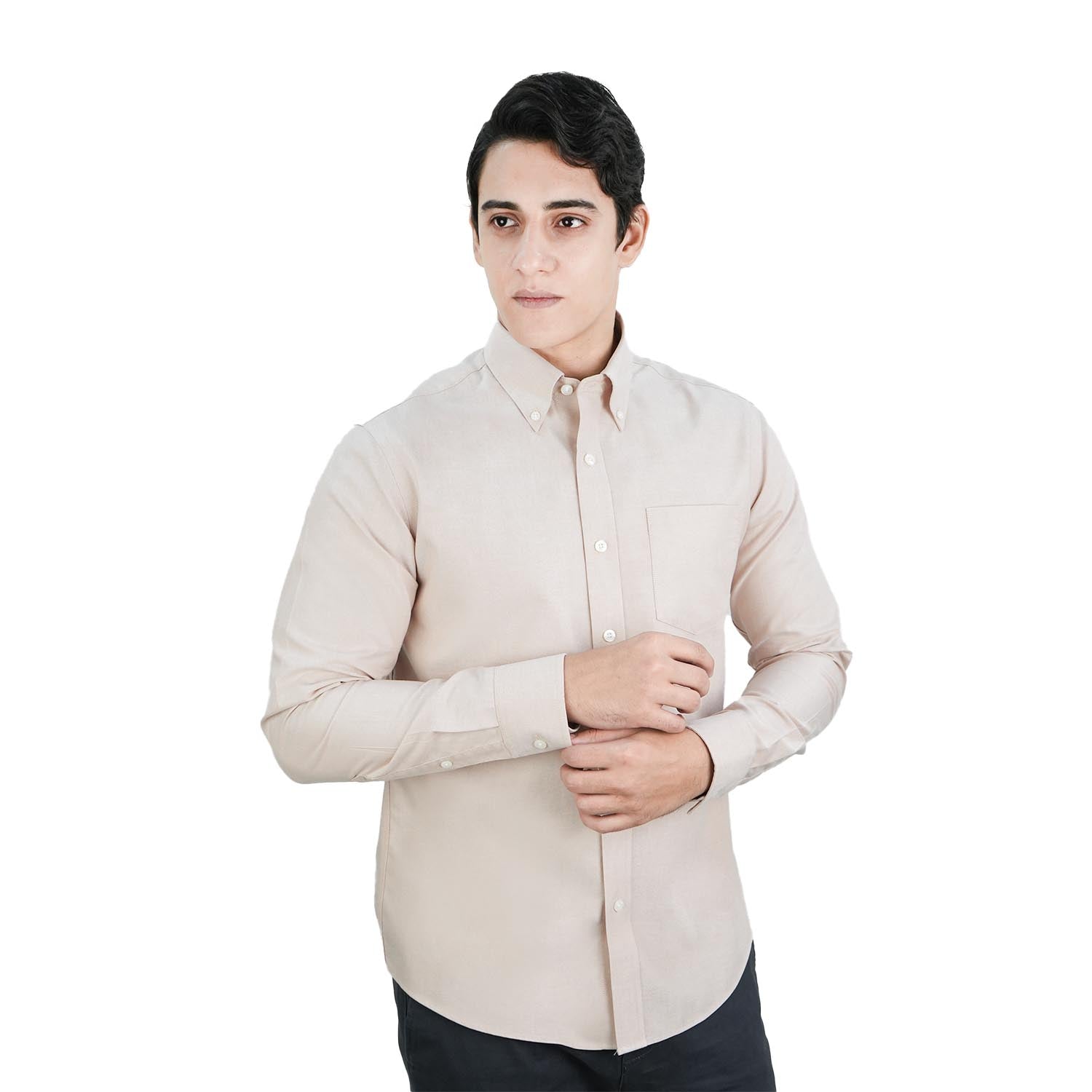 Men's Wrinkle-Free Cotton Oxford Long Sleeve Shirt