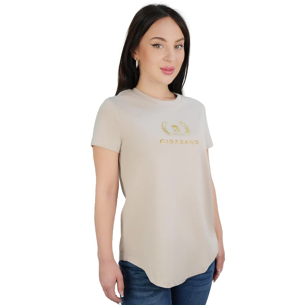 Women's Regular Fit Cotton Crew Neck Printed Tee