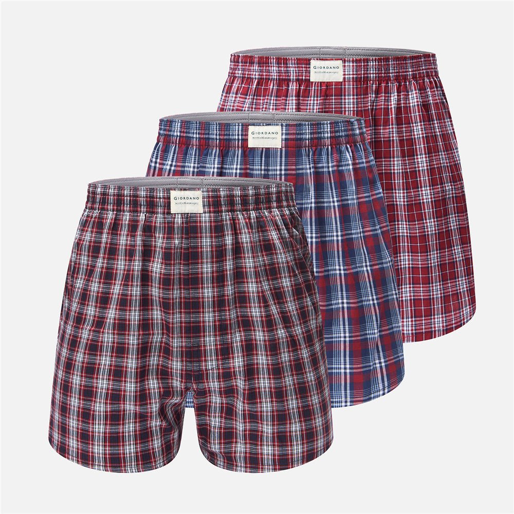 Men's Regular Fit Cotton Poplin Boxers 3-Pack