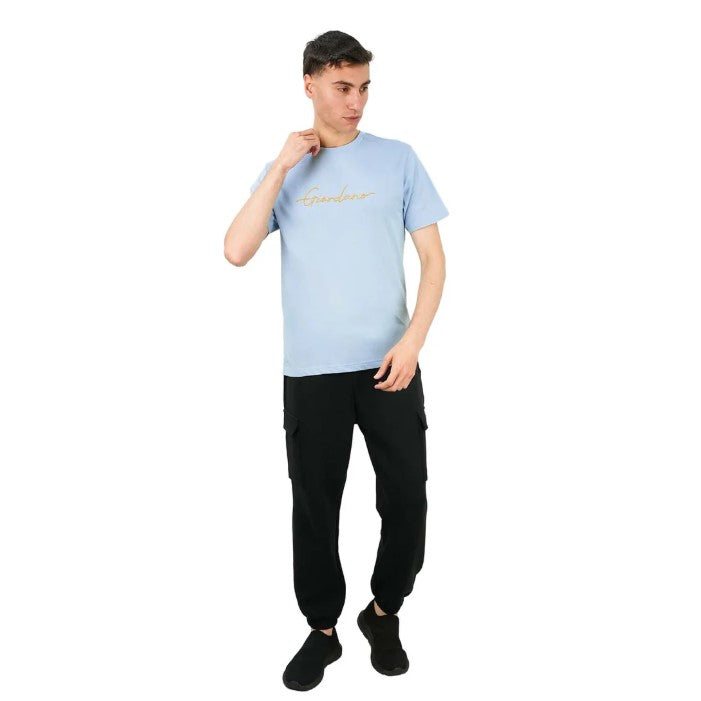 Men's Cotton Crewneck Tee With Signature Print