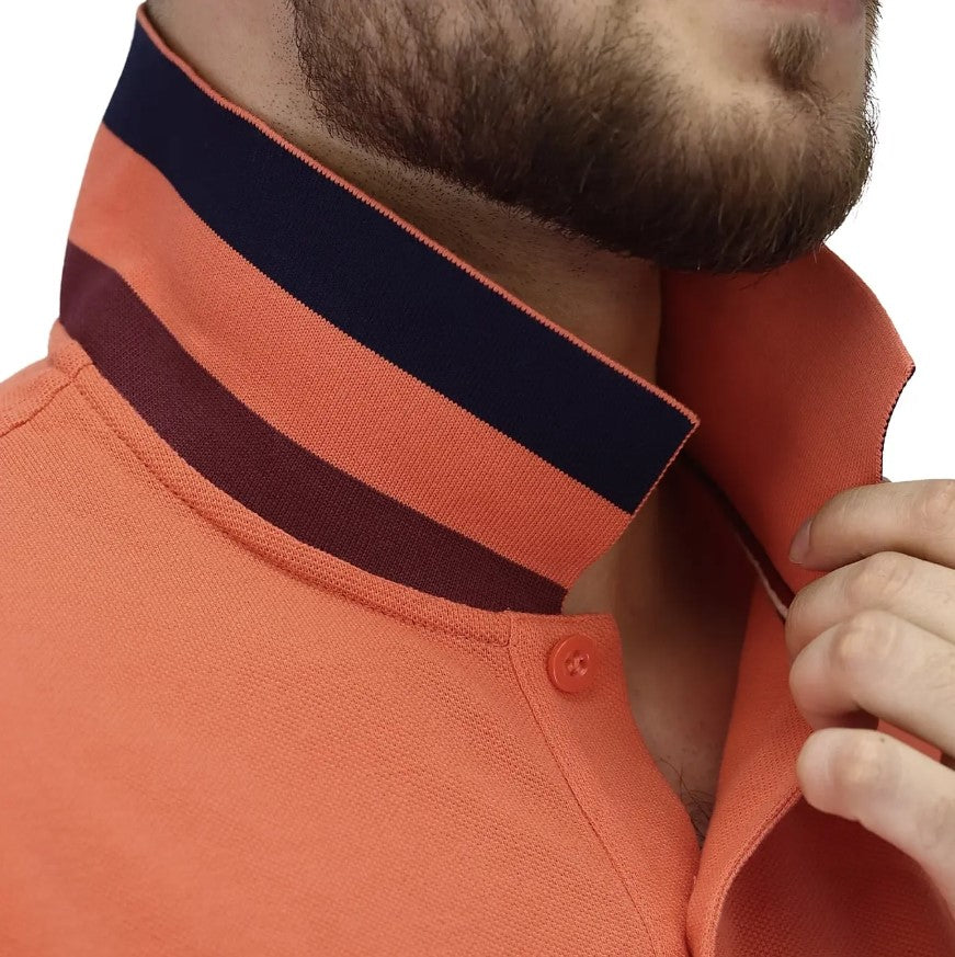 Men's Performance Slim Fit Lion Embroidery Solid Polo