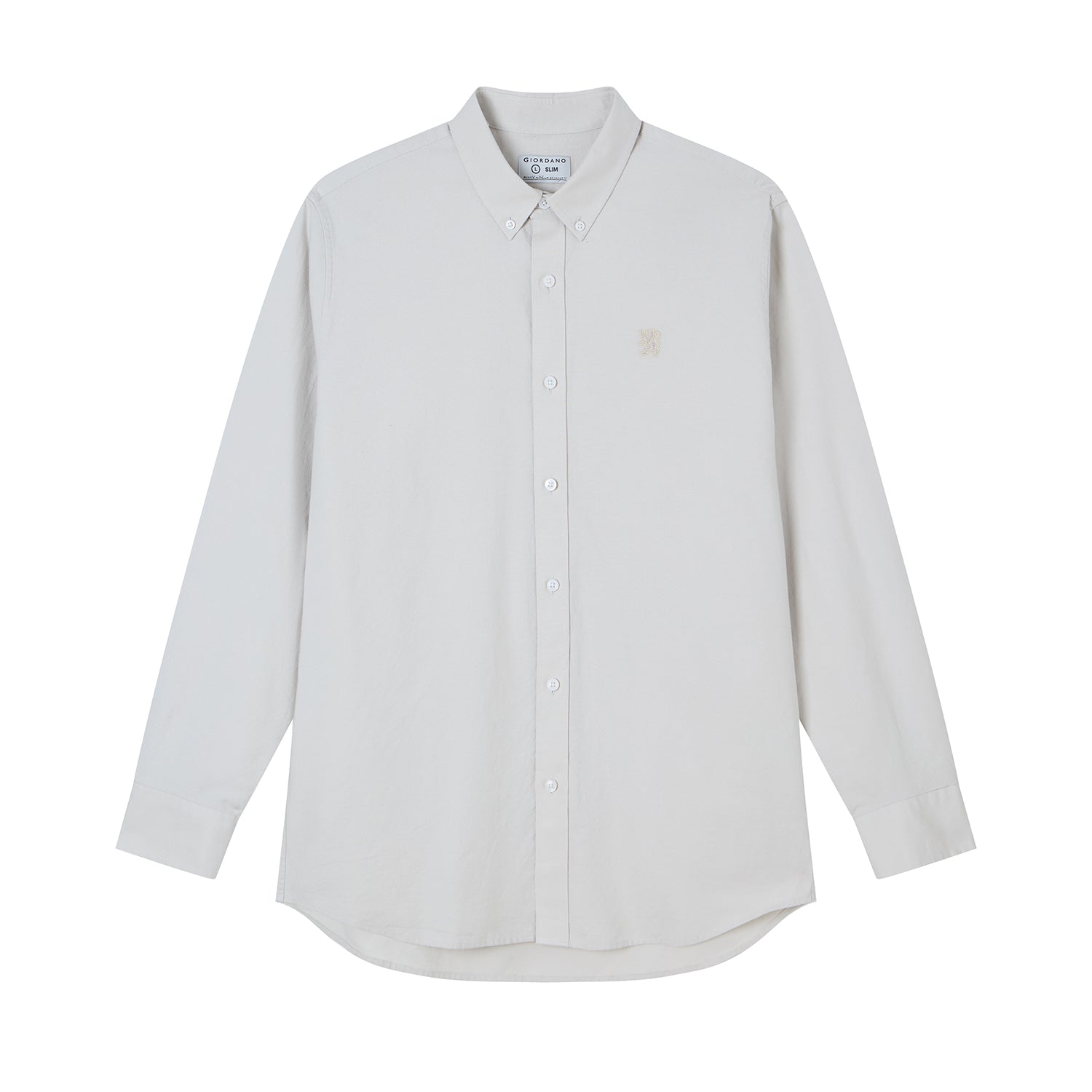 Men's Cotton Slim Oxford Shirt With Embroidery