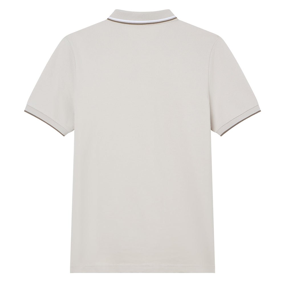 Men's Slim Pique Cotton Lycra Solid Polo with Flat Knit Collar