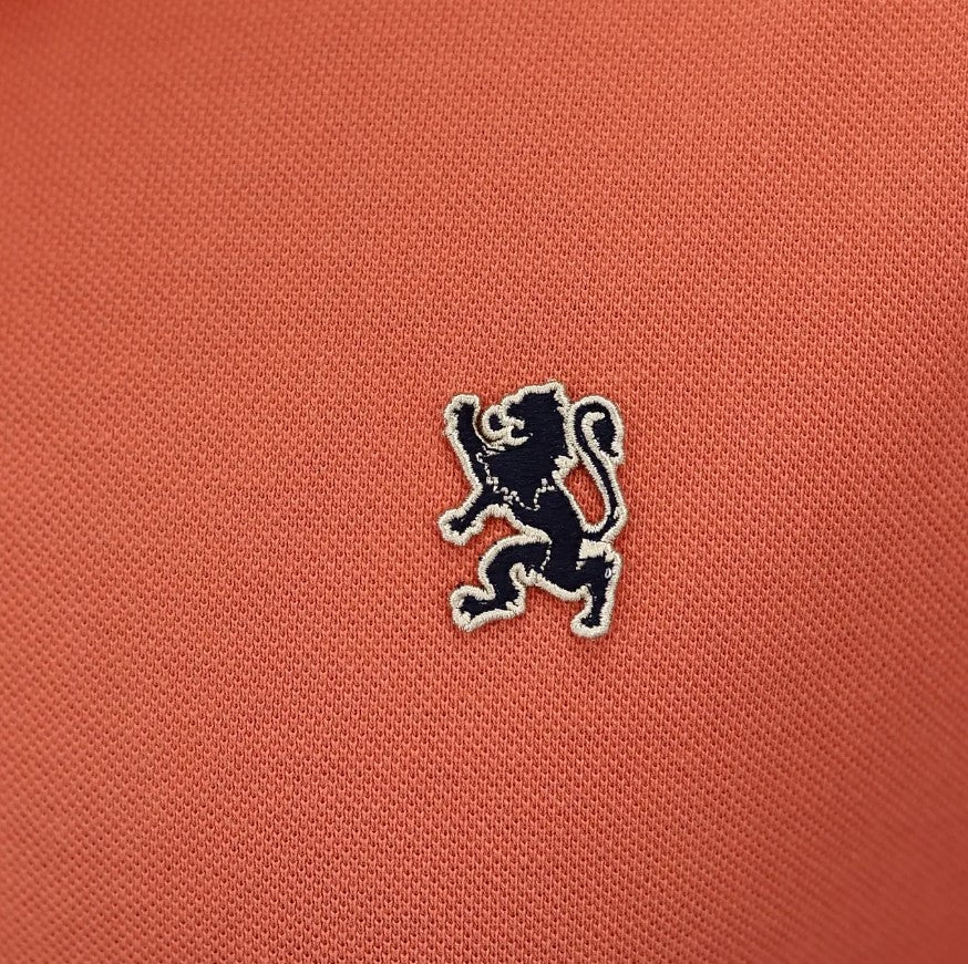 Men's Performance Slim Fit Lion Embroidery Solid Polo