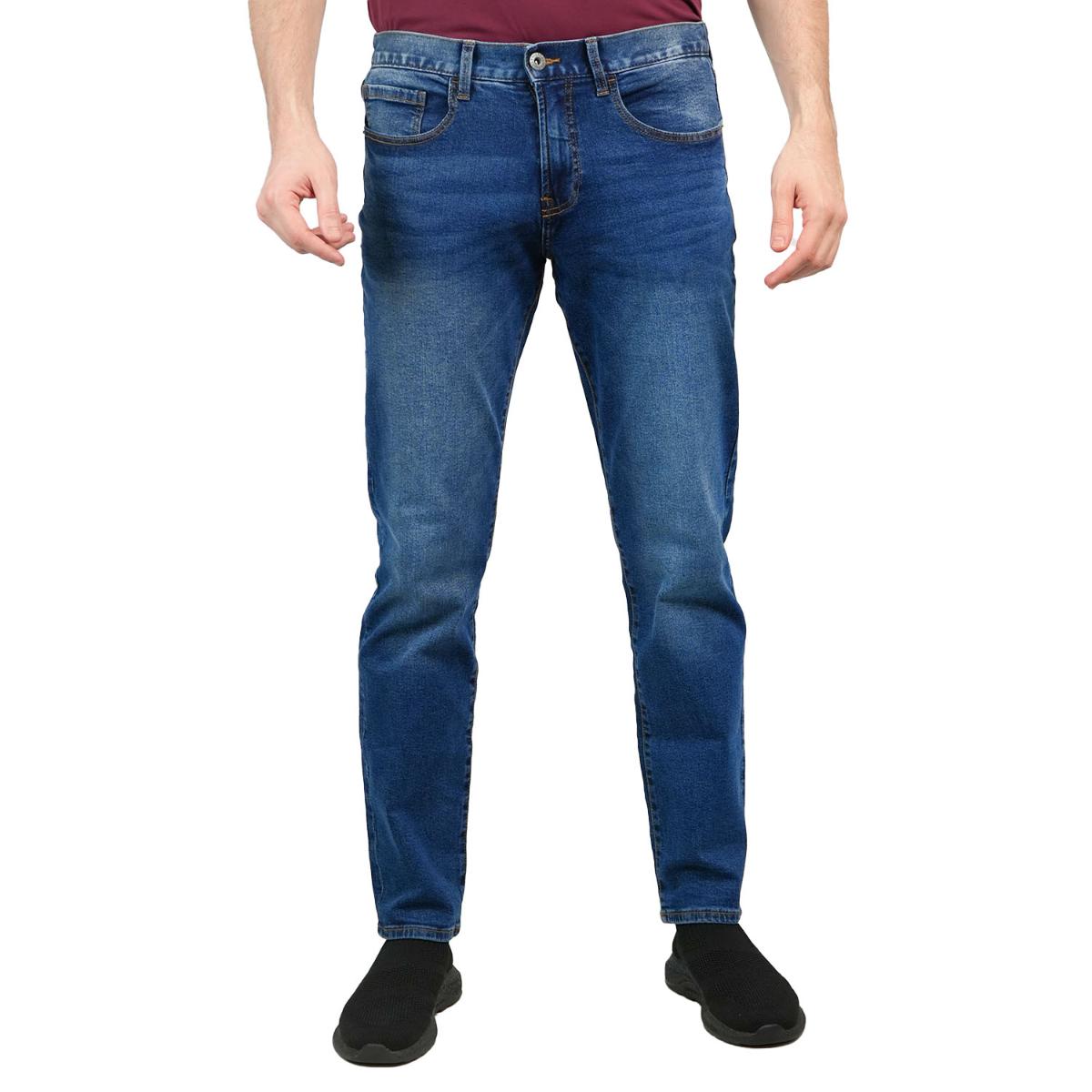 Men’s Stretch Denim Low Rise Skinny Tapered Jeans (180° Expandable Waistband)