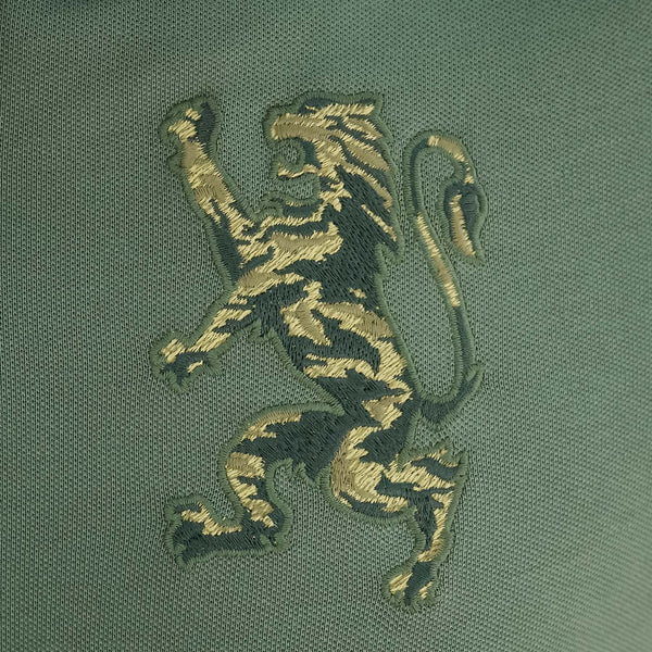 Men's 3D Lion Polo: Slim Fit, Bold Embroidery, Premium Pique