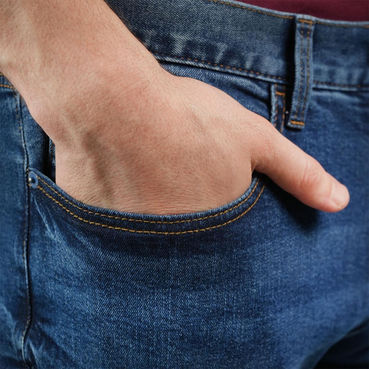 Men’s Stretch Denim Low Rise Skinny Tapered Jeans (180° Expandable Waistband)