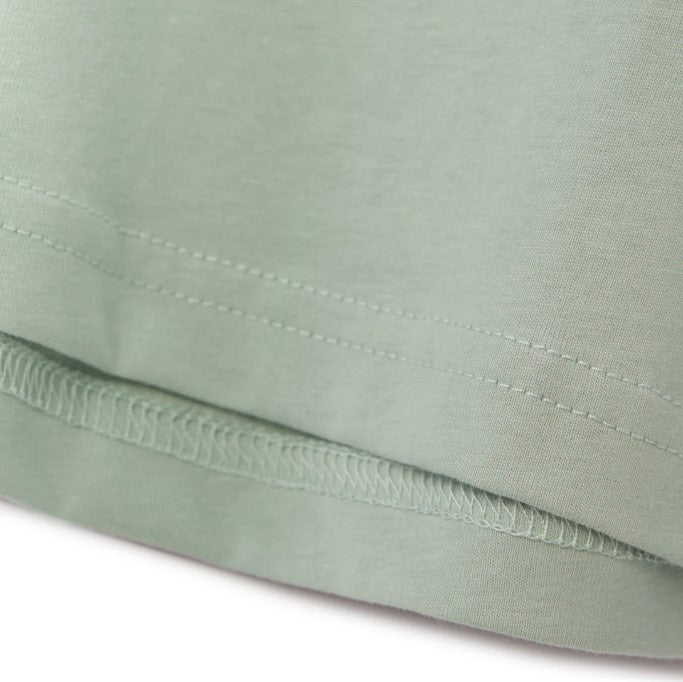 تي شيرت قطني جيرسي بطبعة نحيفة وأكمام قصيرة ورقبة دائرية