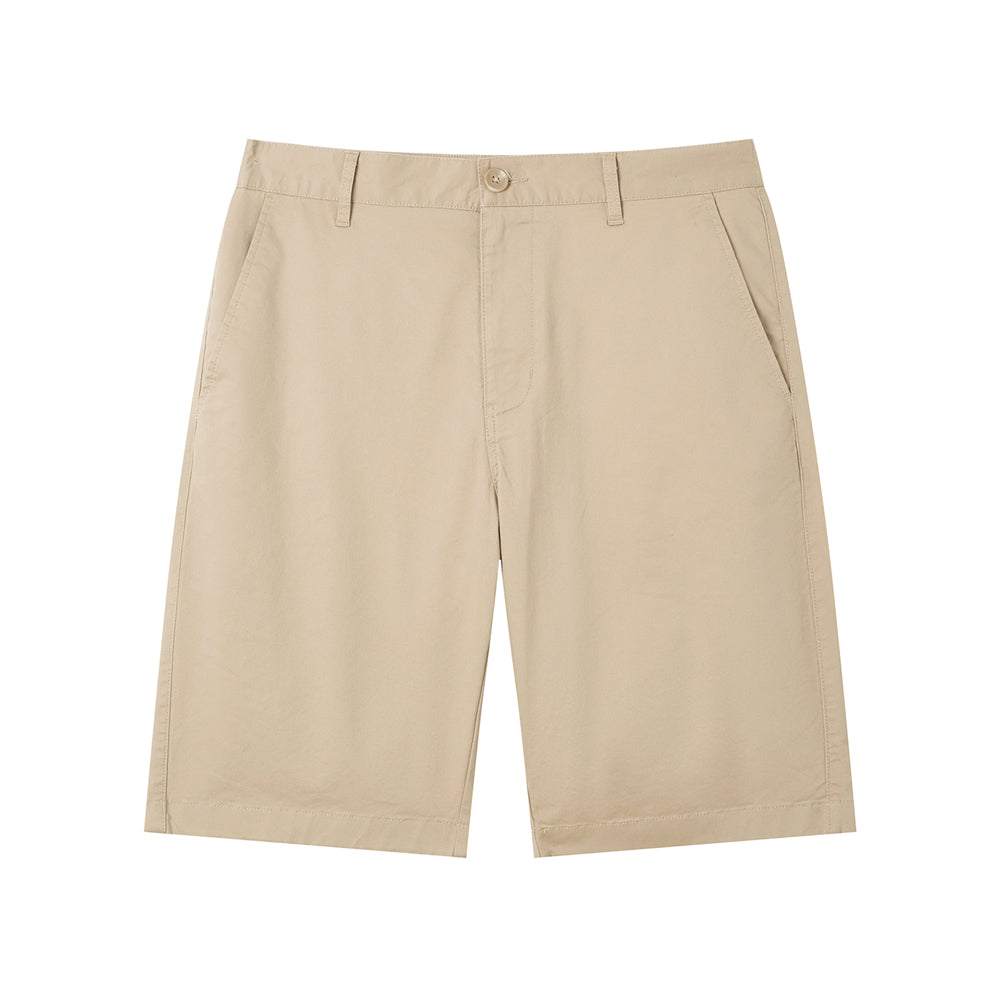 Men's Slim Twill Bermuda Shorts With Stretch Waist