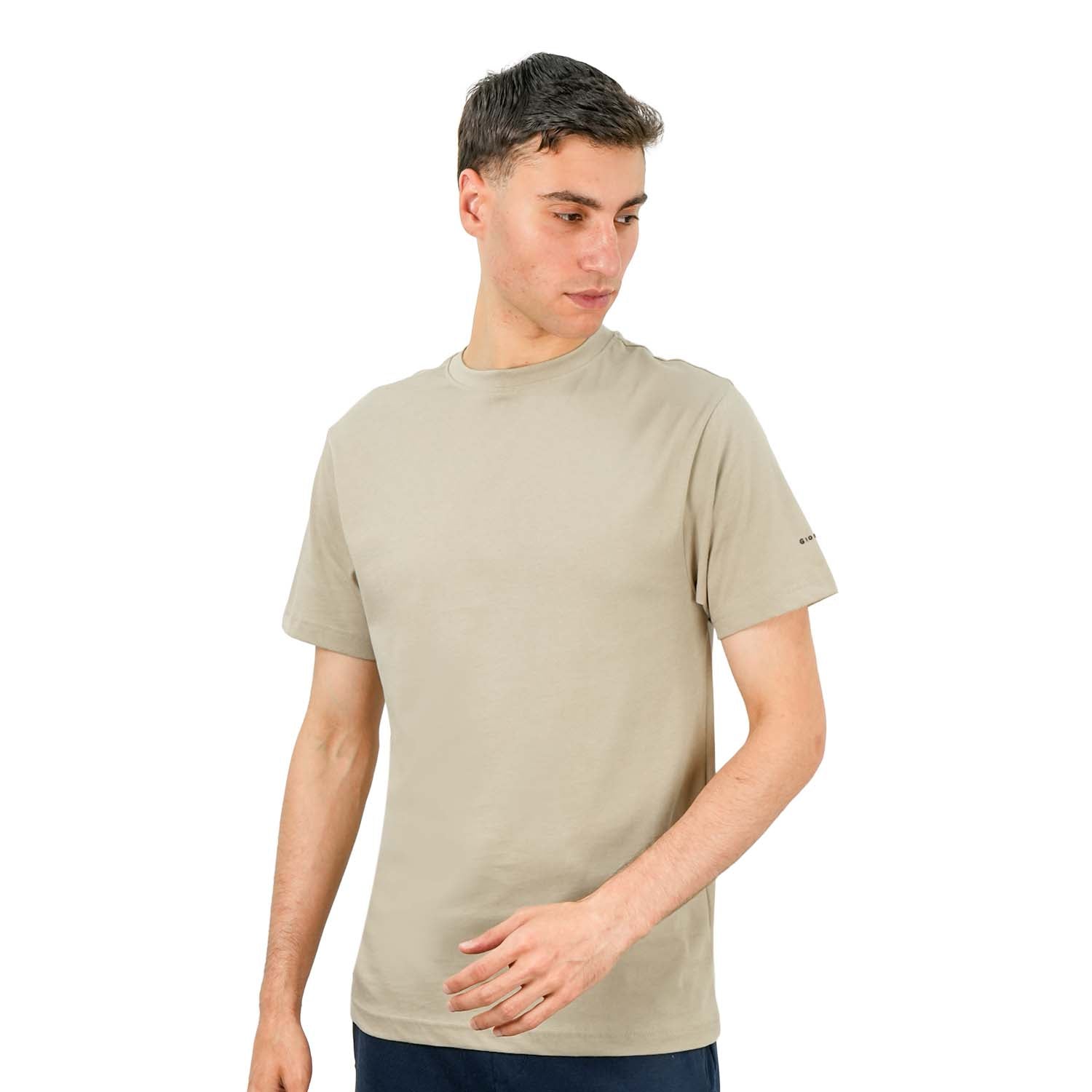 Men's Giordano Cotton Crewneck Slim Fit Tee - Short Sleeve