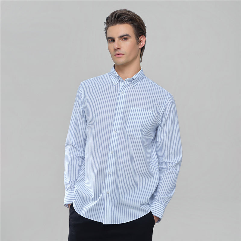 Men’s Cotton Oxford Wrinkle Free Long-Sleeve Shirt