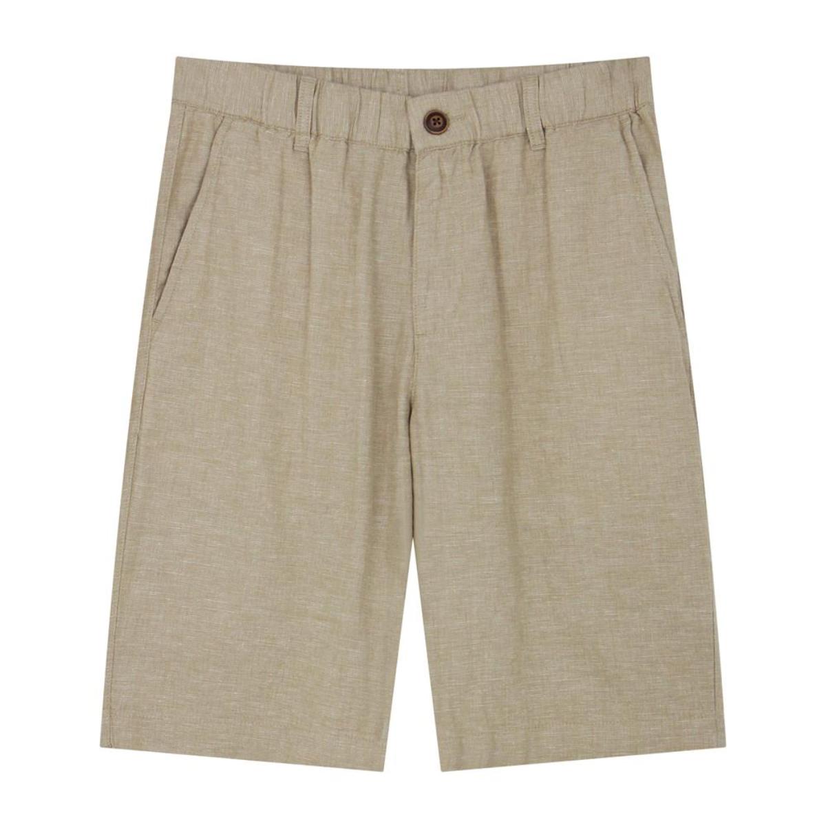 Men's Shorts Linnen/Cotton Plan Wave Low Rise Slim Triple Elastic Wrest Bermuda