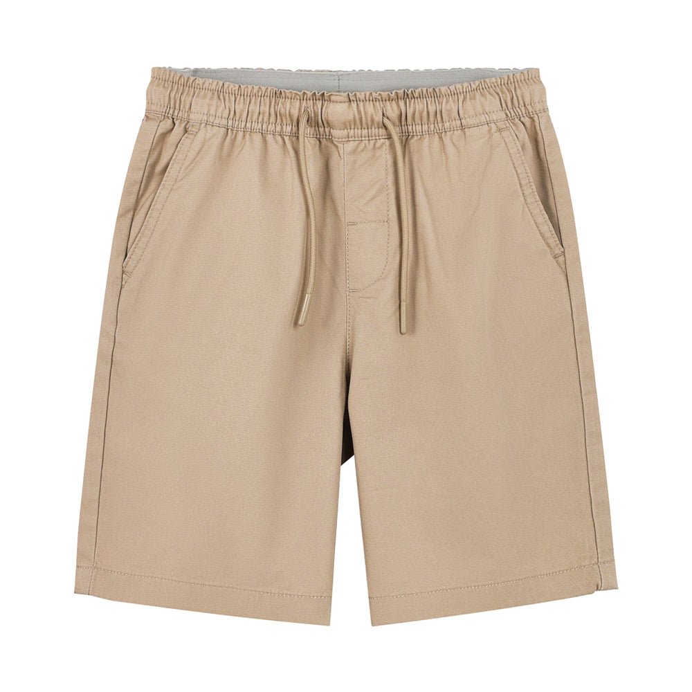 Kid's Cotton Twill Drawstring Shorts With Elastic Waist