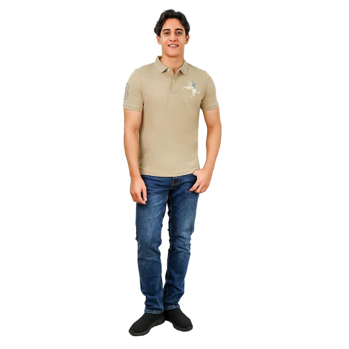 Men's Slim Fit Cotton Short Sleeve Napoleon Polo