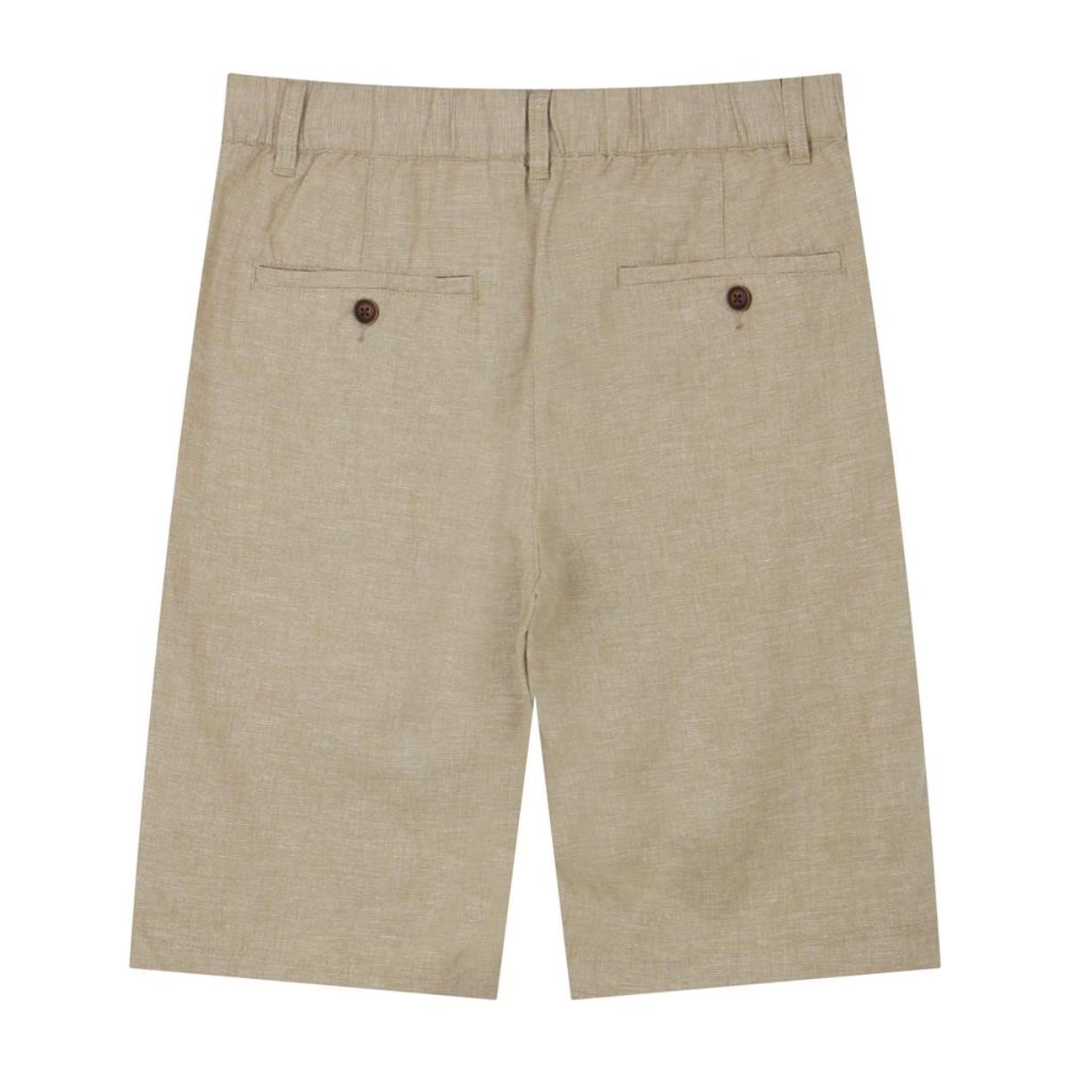 Men's Shorts Linnen/Cotton Plan Wave Low Rise Slim Triple Elastic Wrest Bermuda