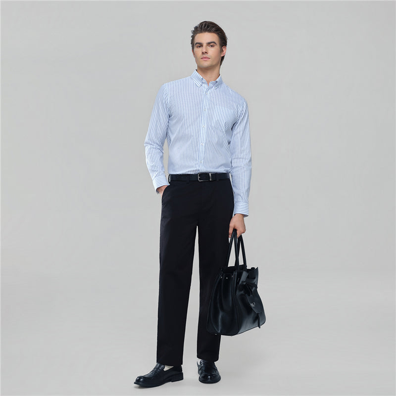 Men’s Cotton Oxford Wrinkle Free Long-Sleeve Shirt