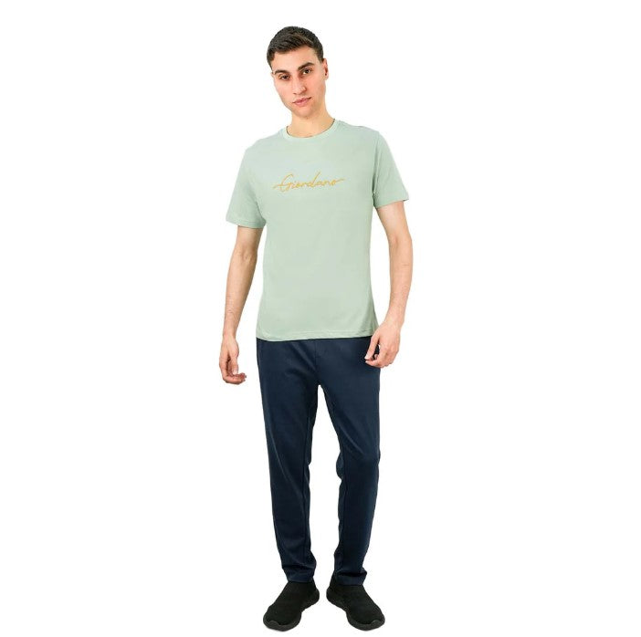 Men's Cotton Crewneck Tee With Signature Print