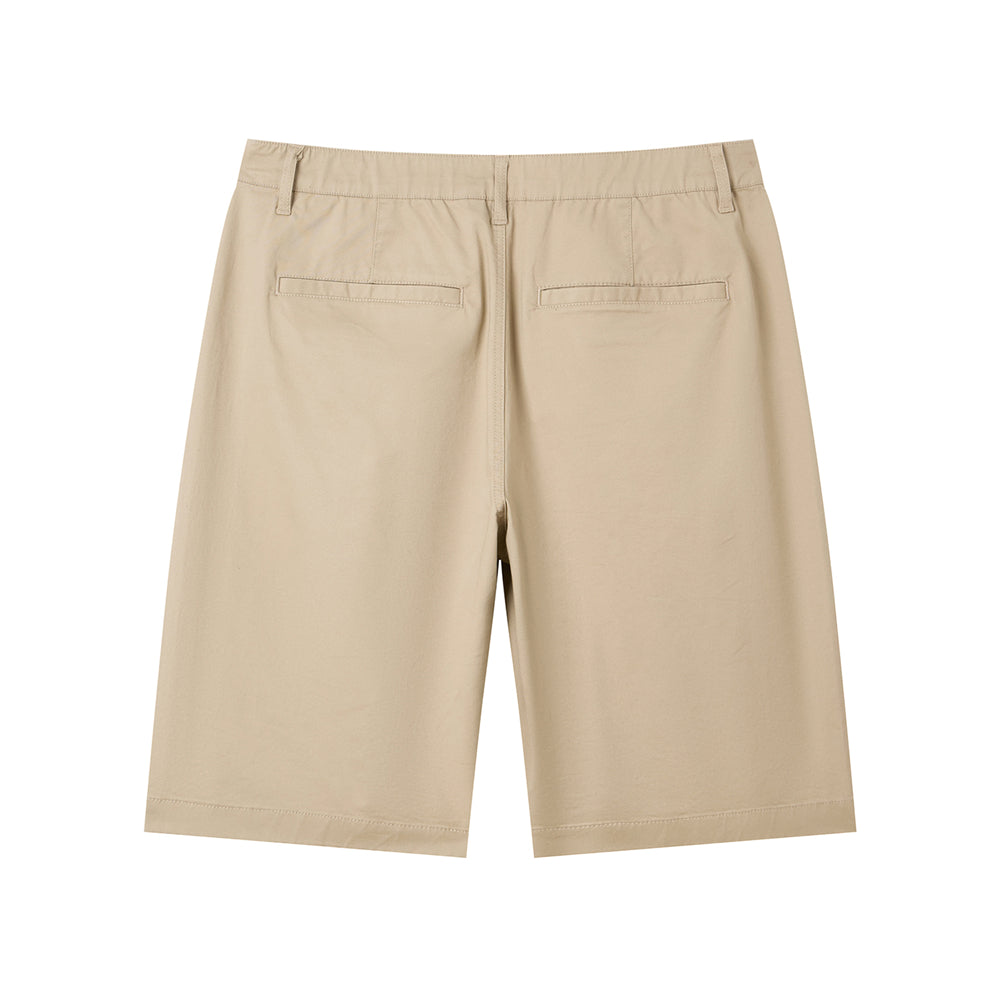 Men's Slim Twill Bermuda Shorts With Stretch Waist
