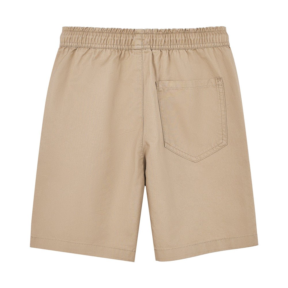 Kid's Cotton Twill Drawstring Shorts With Elastic Waist