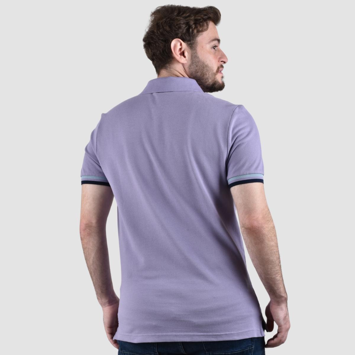 Men's Performance Slim Fit Lion Embroidery Solid Polo