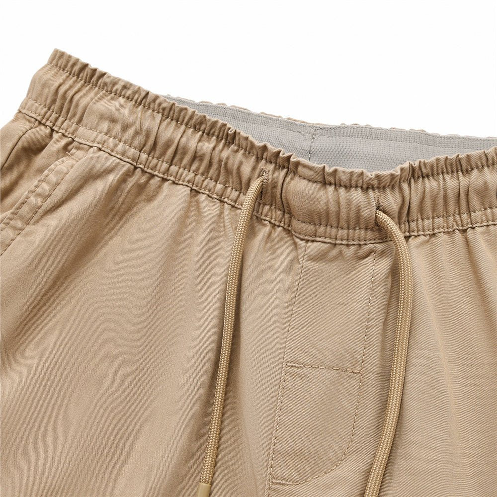 Kid's Cotton Twill Drawstring Shorts With Elastic Waist