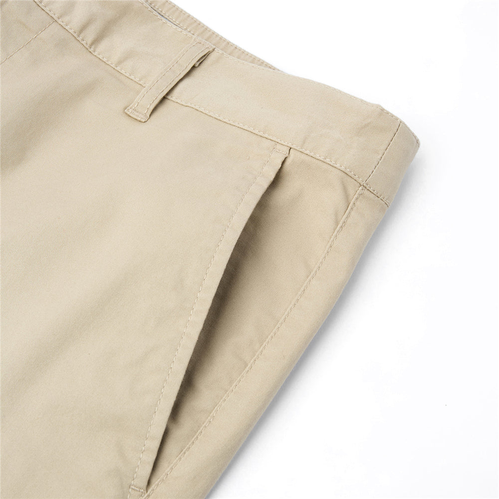 Men's Slim Twill Bermuda Shorts With Stretch Waist