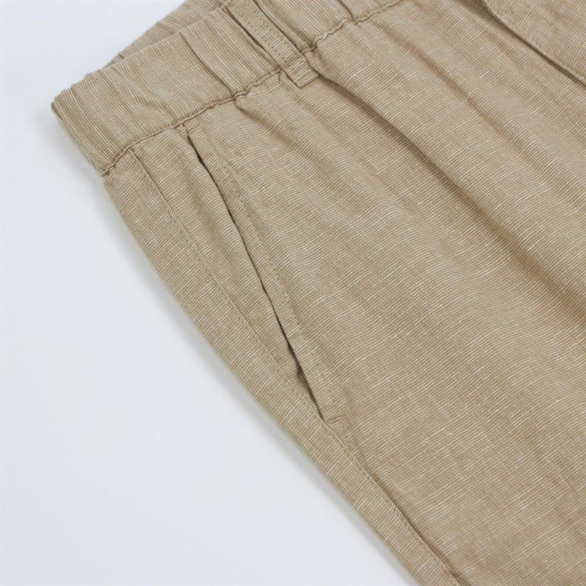 Men's Shorts Linnen/Cotton Plan Wave Low Rise Slim Triple Elastic Wrest Bermuda