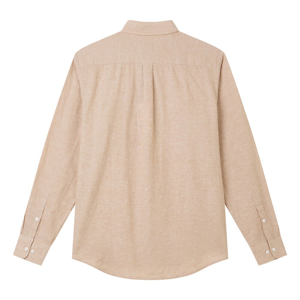 Men's Slim Linen Cotton Solid Shirt