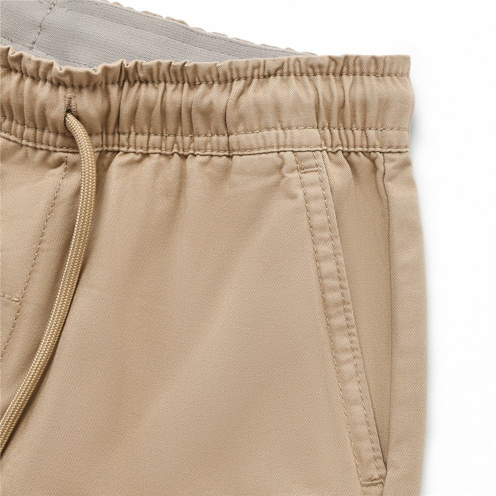 Kid's Cotton Twill Drawstring Shorts With Elastic Waist