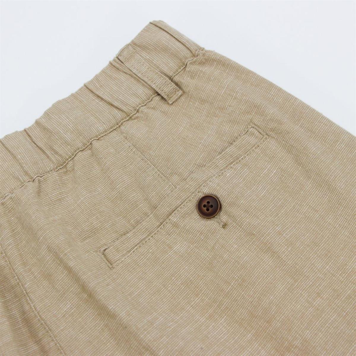 Men's Shorts Linnen/Cotton Plan Wave Low Rise Slim Triple Elastic Wrest Bermuda