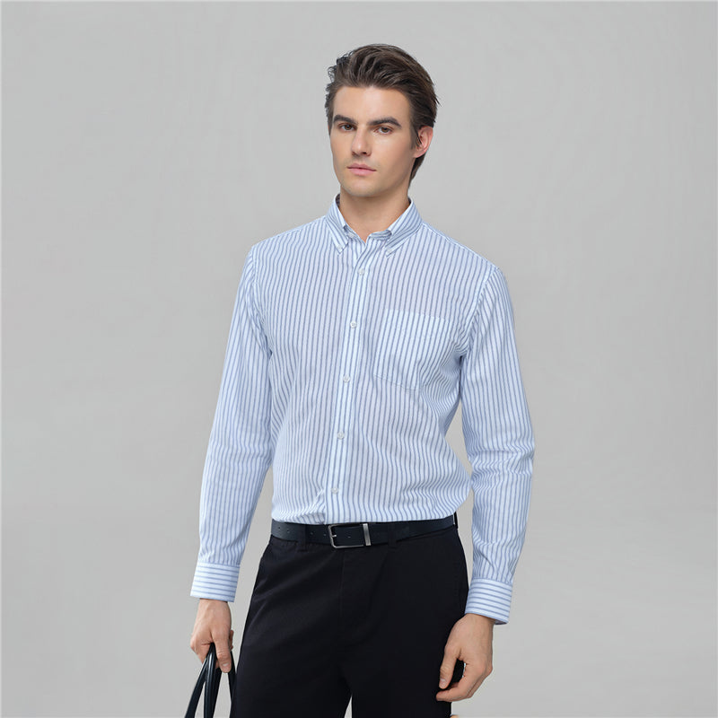 Men’s Cotton Oxford Wrinkle Free Long-Sleeve Shirt