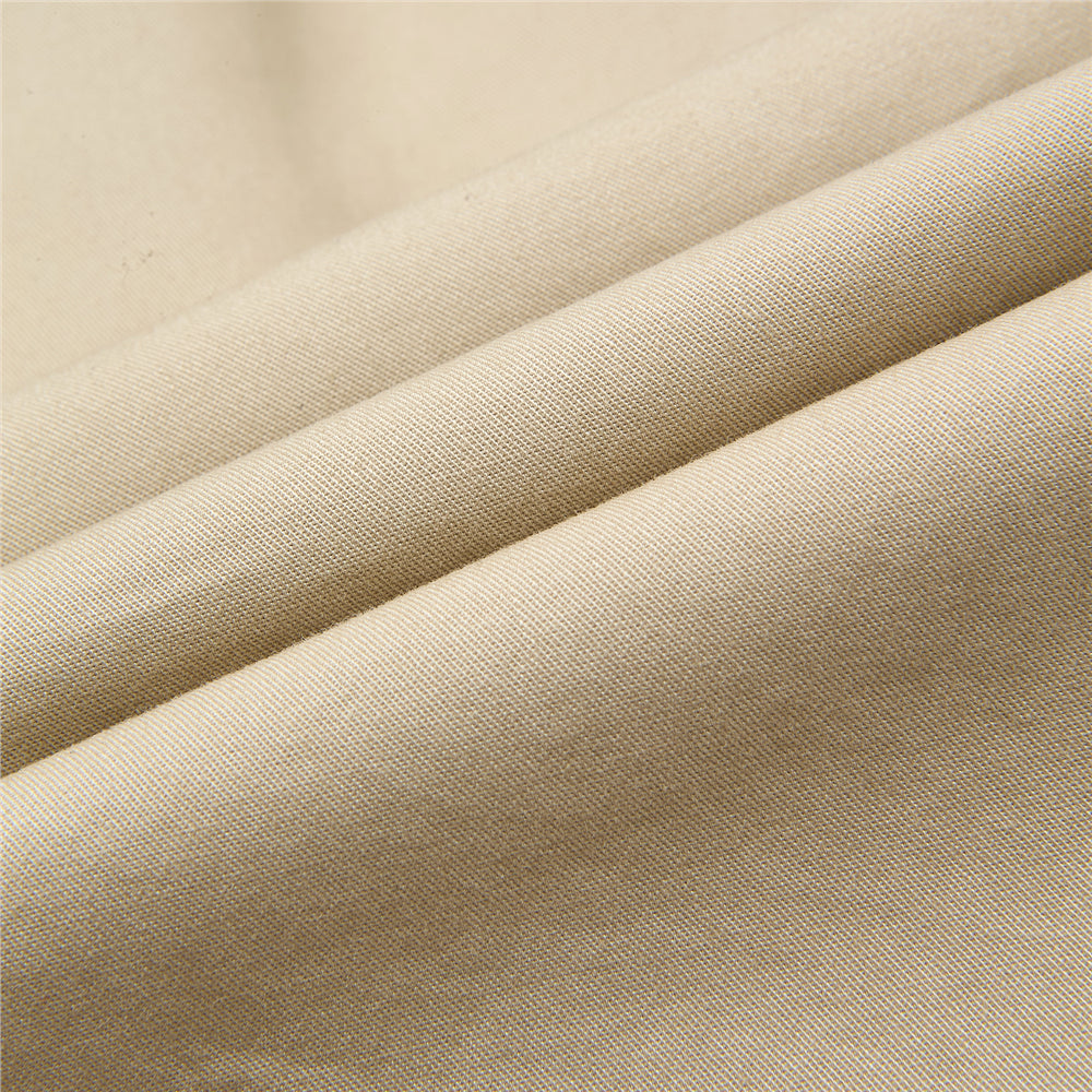 Men's Slim Fit Elastic Waist Bermuda Cotton Twill Mid Rise