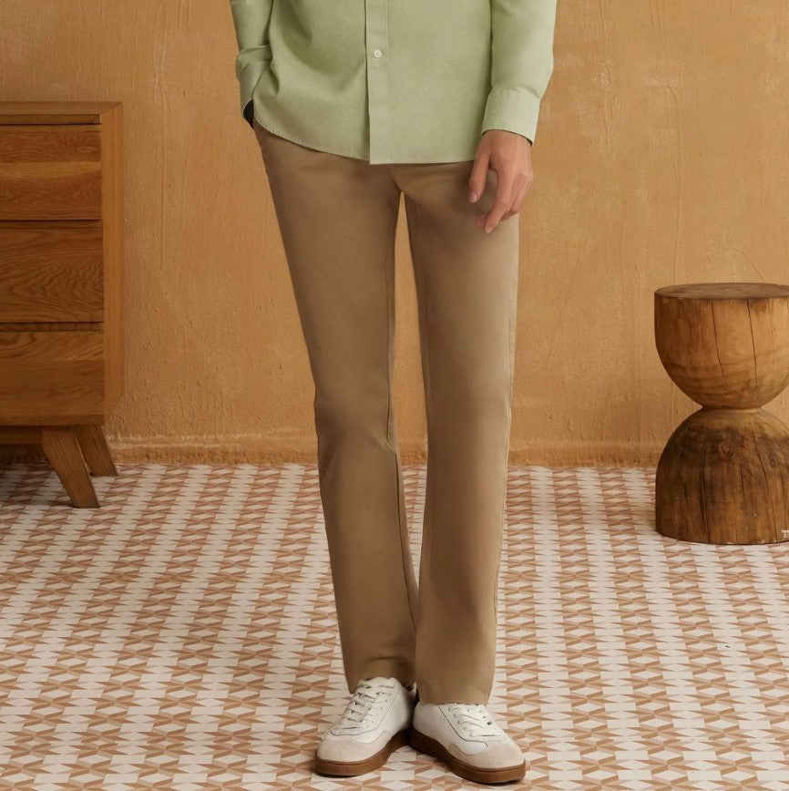 Cotton/Spandex Twill Mid Rise Regular Triple 2.0   Khaki