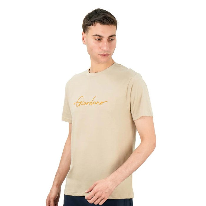 Men's Cotton Crewneck Tee With Signature Print