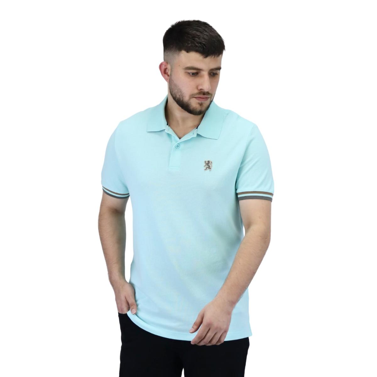 Men's Performance Slim Fit Lion Embroidery Solid Polo
